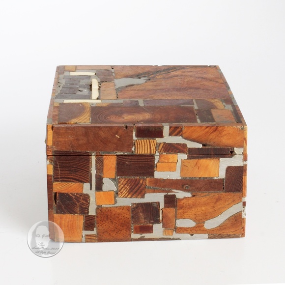 Brutalist Storage Box Trinket Case Wood Metal MCM Vintage 60s by Norman Brumm - Picture 3 of 13